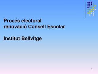 Procés electoral renovació Consell Escolar Institut Bellvitge