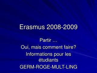 Erasmus 2008-2009