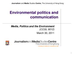 Environmental politics and communication
