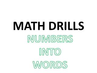 MATH DRILLS