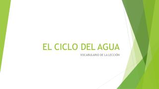 EL CICLO DEL AGUA