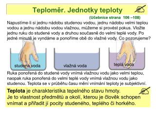 Teploměr. Jednotky teploty