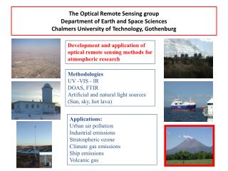 Development and application of optical remote sensing methods for atmospheric research