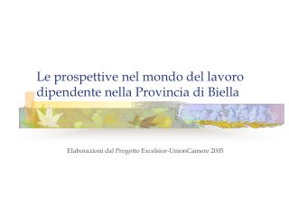 Le prospettive nel mondo del lavoro dipendente nella Provincia di Biella