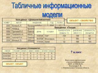 Табличные информационные модели