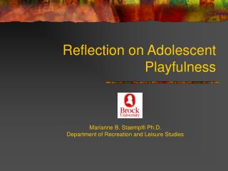 Reflection on Adolescent Playfulness