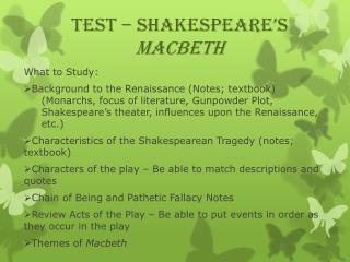 TEST – Shakespeare’s Macbeth