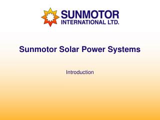 Sunmotor Solar Power Systems