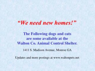 “We need new homes!”
