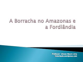 A Borracha no Amazonas e a Fordlândia