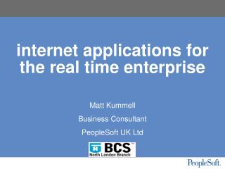 internet applications for the real time enterprise