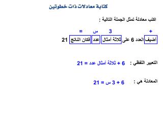 اكتب معادلة تمثل الجملة التالية :