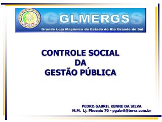 CONTROLE SOCIAL DA GESTÃO PÚBLICA