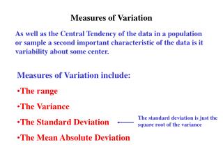 Measures of Variation