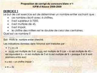 Proposition de corrigé du concours blanc n°1 IUFM d’Alsace 2008-2009