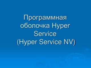 Программная оболочка Hyper Service (Hyper Service NV)