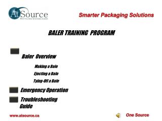 BALER TRAINING PROGRAM