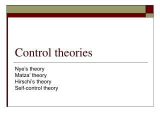 Control theories
