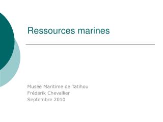 Ressources marines