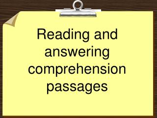 Reading and answering comprehension passages