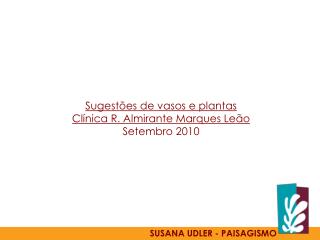 Sugestões de vasos e plantas Clínica R. Almirante Marques Leão Setembro 2010