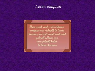 Leren omgaan