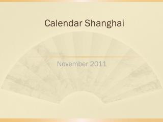 Calendar Shanghai