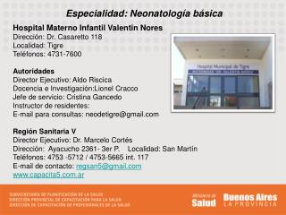 Especialidad: Neonatología básica