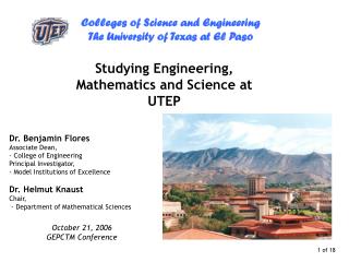 Studying Engineering, Mathematics and Science at UTEP