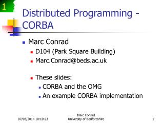 Distributed Programming - CORBA