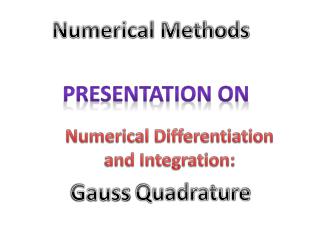 Numerical Methods