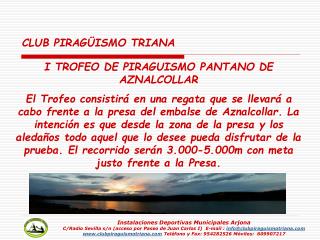 I TROFEO DE PIRAGUISMO PANTANO DE AZNALCOLLAR