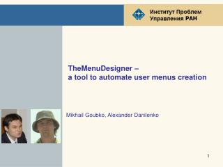 TheMenuDesigner – a tool to automate user menus creation