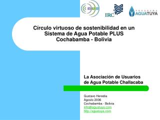 Círculo virtuoso de sostenibilidad en un Sistema de Agua Potable PLUS Cochabamba - Bolivia