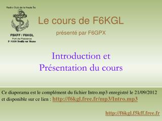 Introduction et Présentation du cours