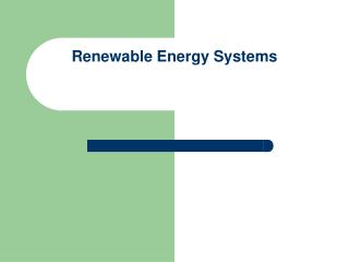 Renewable Energy Systems