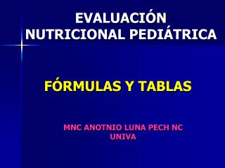 FÓRMULAS Y TABLAS