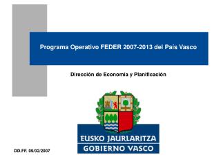 Programa Operativo FEDER 2007-2013 del País Vasco