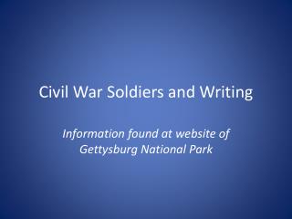 Civil War Soldiers and Writing