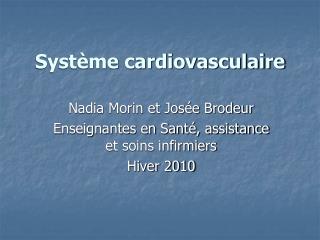 Système cardiovasculaire