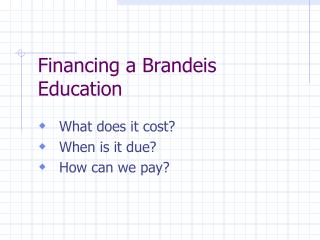 Financing a Brandeis Education