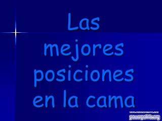Las mejores posiciones en la cama