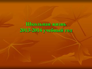 Школьная жизнь 2013-2014 учебный год