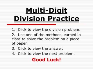 Multi-Digit Division Practice