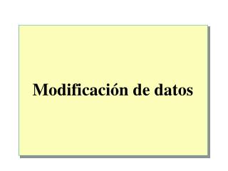 Modificación de datos