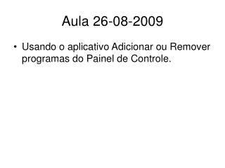 Aula 26-08-2009