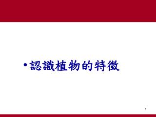 認識植物的特徵
