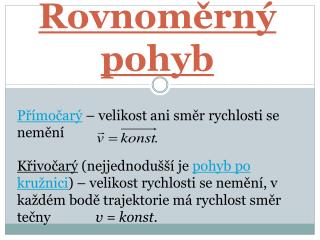 Rovnoměrný pohyb