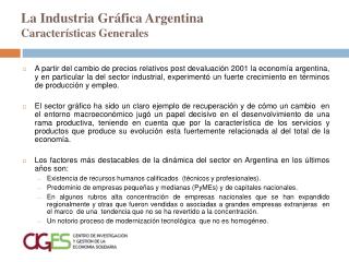 La Industria Gráfica Argentina Características Generales