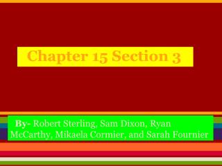 Chapter 15 Section 3